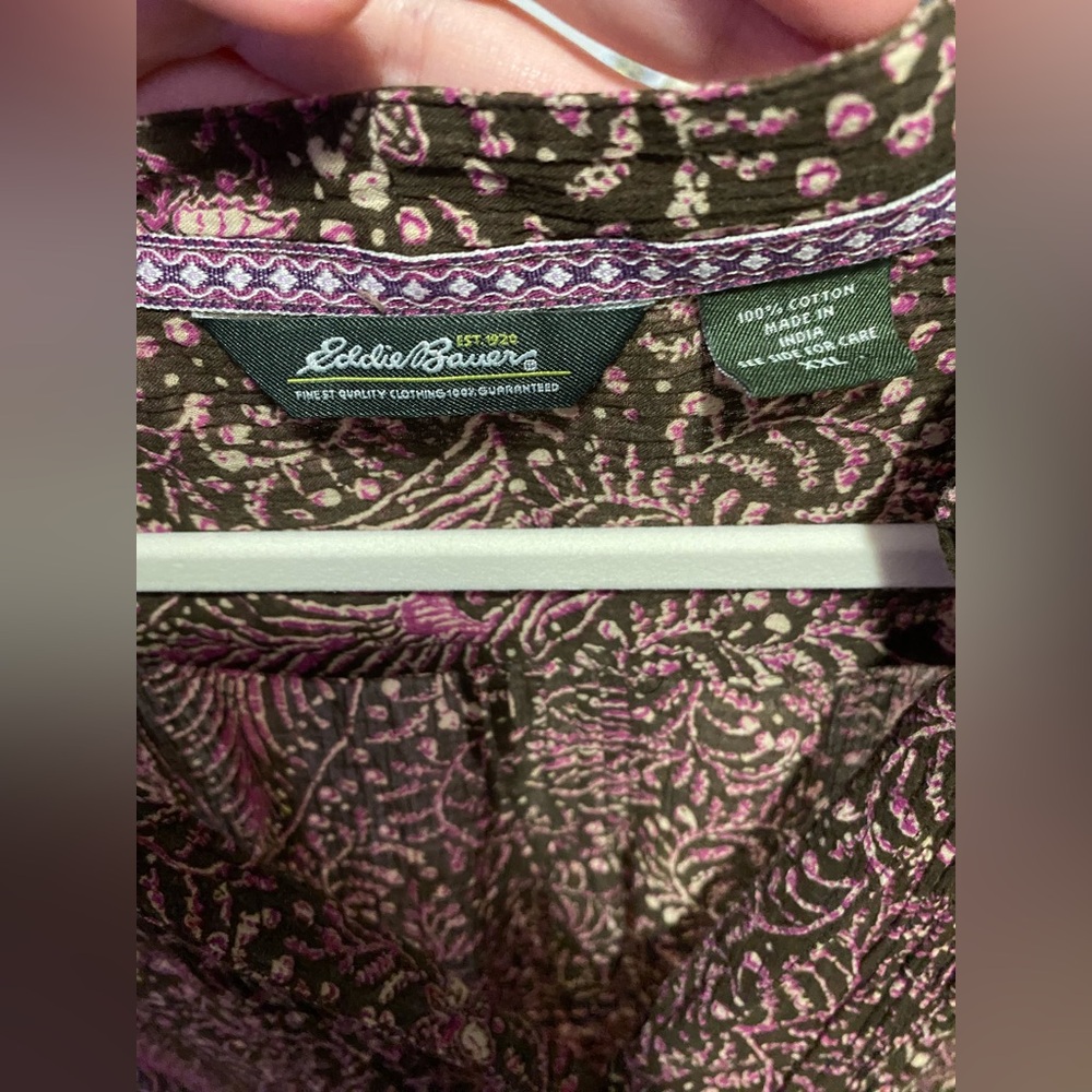 Eddie Bauer Pink and Brown Blouse - Picture 3 of 7